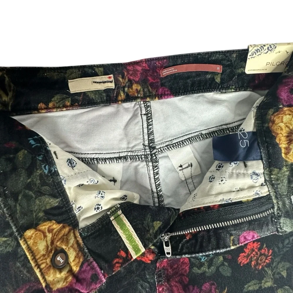 NWT Anthropologie Pilcro Velvet Floral Stretch Jeans 25 - Picture 14 of 16